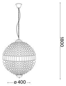 Lustră LED de cristal pe lanț Ideal Lux LUXOR 6xG9/3W/230V d. 40 cm transparent