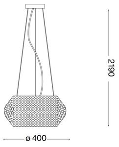 Lustră de cristal pe cablu Ideal Lux PASHA 6xE14/40W/230V d. 40 cm crom lucios