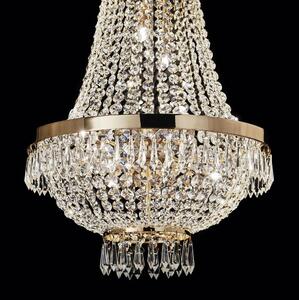 Lustră LED de cristal pe lanț Ideal Lux CAESAR 6xG9/3W/230V d. 38 cm auriu