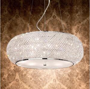 Lustră de cristal pe cablu Ideal Lux PASHA 6xE14/40W/230V d. 40 cm crom lucios
