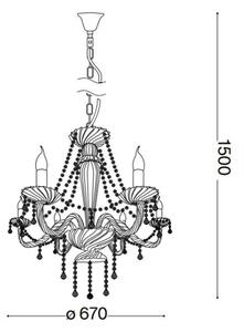 Lustră de cristal pe lanț Ideal Lux AMADEUS 6xE14/40W/230V d. 67 cm transparent