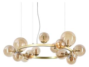 Ideal Lux - Lustru LED suspendat pe cablu PERLAGE 14xG9/3W/230V diam. 85 cm auriu/fumuriu