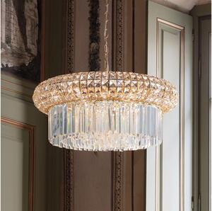 Lustră de cristal pe lanț Ideal Lux NABUCCO 12xE14/40W/230V d. 60 cm auriu