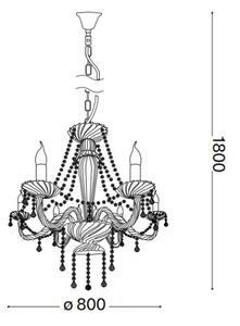 Lustră de cristal pe lanț Ideal Lux AMADEUS 8xE14/40W/230V d. 80 cm transparent