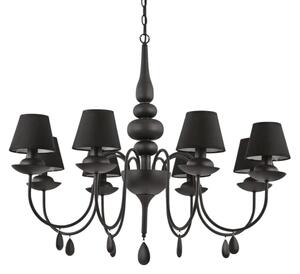 Lustră pe lanț Ideal Lux BLANCHE 8xE14/4W/230V d. 92 cm negru