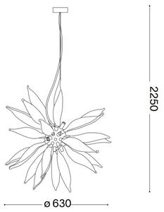 Lustră LED pe cablu Ideal Lux LEAVES 8xG9/3W/230V d. 63 cm alb