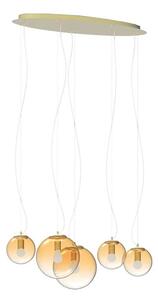 Lustră pe cablu Ideal Lux MAPA 5xE27/42W/230V auriu/fumuriu