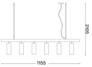 Lustră LED pe cablu Ideal Lux DYNAMITE 6xGU10/7W/230V CRI 90 alb