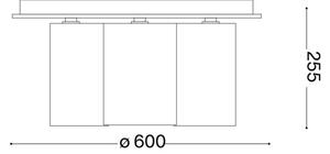 Plafonieră Ideal Lux DAISY 6xE27/52W/230V d. 60 cm auriu/alb