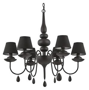 Lustră pe lanț Ideal Lux BLANCHE 6xE14/4W/230V d. 72 cm negru