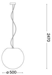 Lustră pe cablu Ideal Lux CARTA 1xE27/25W/230V d. 50 cm alb