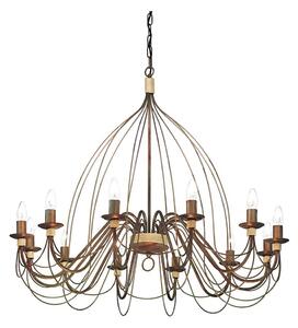 Lustră pe lanț Ideal Lux CORTE 12xE14/40W/230V d. 95 cm cupru