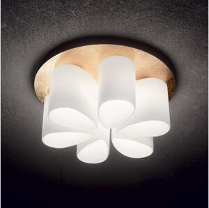 Plafonieră Ideal Lux DAISY 6xE27/52W/230V d. 60 cm auriu/alb