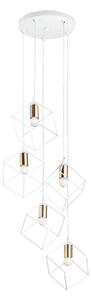 Lustră pe cablu Ideal Lux ICE 5xE27/60W/230V d. 50 cm alb