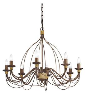Lustră pe lanț Ideal Lux CORTE 8xE14/40W/230V d. 80 cm cupru