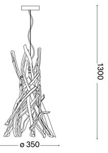Lustră pe cablu Ideal Lux DRIFTWOOD 1xE27/60W/230V guava