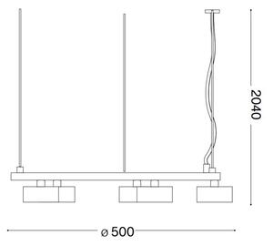Lustră LED pe cablu Ideal Lux MINOR 5xGX53/9W/230V d. 50 cm negru