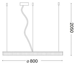 Lustră LED pe cablu Ideal Lux CROWN LED/42W/230V 3000K d. 80 cm CRI 90 alamă