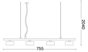 Lustră LED pe cablu Ideal Lux MINOR 4xGX53/9W/230V 75,5 cm negru