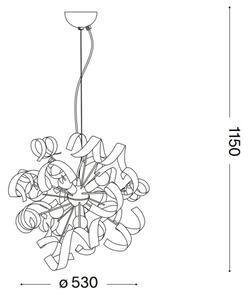 Lustră pe cablu Ideal Lux VORTEX 6xE14/40W/230V d. 53 cm auriu/patină