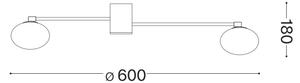 Lustră LED aplicată Ideal Lux HERMES 3xG9/3W/230V d. 60 cm auriu