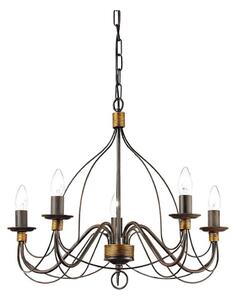 Lustră pe lanț Ideal Lux CORTE 5xE14/40W/230V d. 54 cm cupru