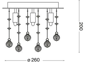 Plafonieră LED de cristal Ideal Lux MOONLIGHT 5xG9/3W/230V d. 26 cm crom lucios