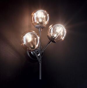 Lampă de perete Ideal Lux KEPLER 3xE27/42W/230V negru/fumuriu