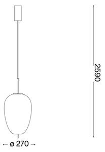 Lustră LED pe cablu Ideal Lux UMILE LED/20W/230V d. 27 cm CRI 90 alamă