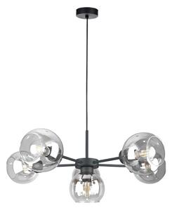 Lustră pe cablu KALIOPE 6xE27/60W/230V negru/transparent