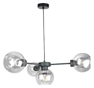 Lustră pe cablu KALIOPE 4xE27/60W/230V negru/transparent