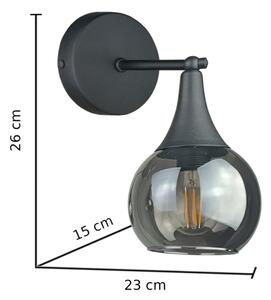 Aplică STAR 1xE27/60W/230V negru/negru fumuriu