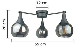Lustră aplicată STAR 3xE27/60W/230V negru/negru fumuriu