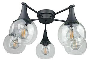 Lustră aplicată STAR 5xE27/60W/230V negru/transparent