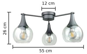 Lustră aplicată STAR 3xE27/60W/230V negru/transparent