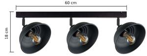 Spot FAUN 3xE27/60W/230V negru
