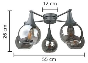 Lustră aplicată STAR 5xE27/60W/230V negru/negru fumuriu