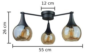 Lustră aplicată STAR 3xE27/60W/230V negru/bej fumuriu