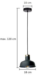 Lustră pe cablu HEBE 1xE27/60W/230V negru