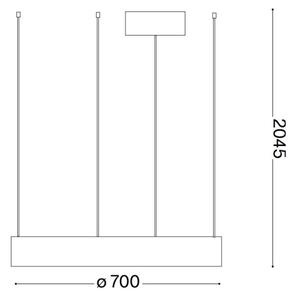 Lustră LED pe cablu Ideal Lux ORACLE LED/35W/230V 3000K d. 70 cm CRI 90 negru