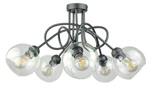 Lustră aplicată EVIE 5xE27/60W/230V antracit/transparent