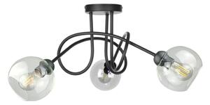 Lustră aplicată EVIE 3xE27/60W/230V negru/transparent