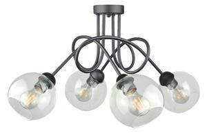 Lustră aplicată EVIE 4xE27/60W/230V antracit/transparent