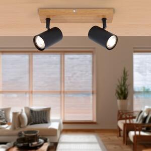Spot Industrial Klausen Zinnia AP2 Negru Natur 12x33x6 cm, Corp Iluminat LED 2xGU10 pentru Tavan, Design Modern Elegant, Metal Rezistent Interior