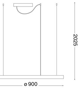 Lustră LED dimabilă pe cablu Ideal Lux ORACLE S LED/42W/230V 4000K d. 90 cm alb