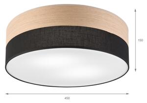 Plafonieră SIRJA WOOD 2xE27/15W/230V d. 45 cm negru/stejar