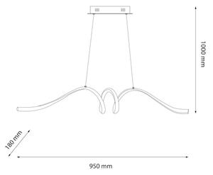 Lustră LED pe cablu LOOP LED/28W/230V negru