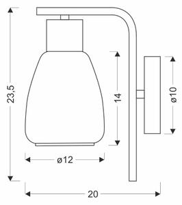 Lampă de perete MOLDO 1xE27/40W/230V negru/negru fumuriu
