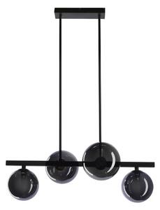 Lustră pe cablu KAMA 4xG9/28W/230V negru/negru fumuriu