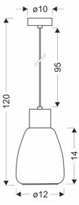 Lustră pe cablu MOLDO 1xE27/40W/230V negru/transparent